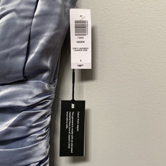 ❗️SOLD❗️Aritzia Babaton Hasek Grey Lavendar Rusched Sleeveless Dress Size 4 - Picture 7 of 10